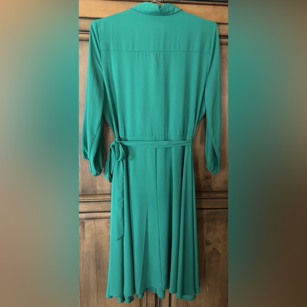 Nanette Lepore full length button placket down front of dress w/tie belt Size 14 - Picture 2 of 6